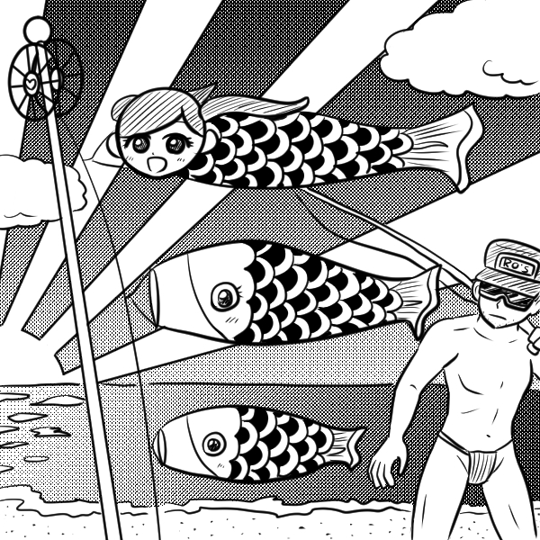 ローイと鯉のぼりクレナ