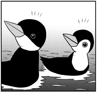 ふりむきペンギン